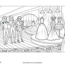 Desenho de Barbie com vestido elegante para colorir