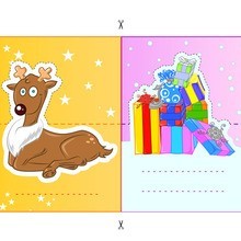 Rena e Natal Presentes pop-up cartões do lugar