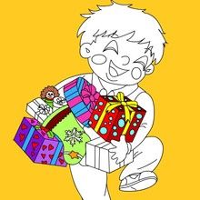 Natal para crianças, Desenhos de PRESENTES DE NATAL para colorir
