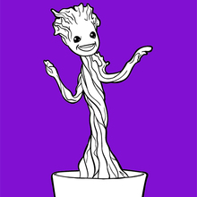 Desenhos do Groot para Imprimir e Colorir