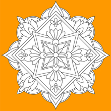 Desenho de Uma mandala de estilo árabe para Colorir  Desenho de mandala,  Flores art nouveau, Mandala art