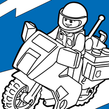 Desenho de Lego Motocicleta da Polícia para colorir