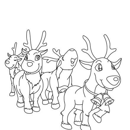 Desenhos das RENAS DO PAPAI NOEL para colorir - Desenhos para colorir ...